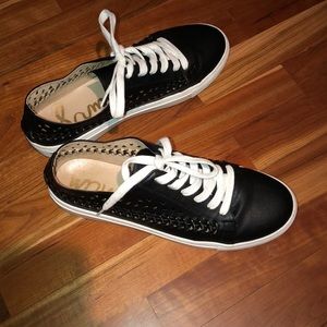 Sam Edelman black leather sneakers